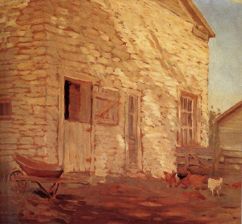 Grant Wood Old Stone and barn oil painting picture
